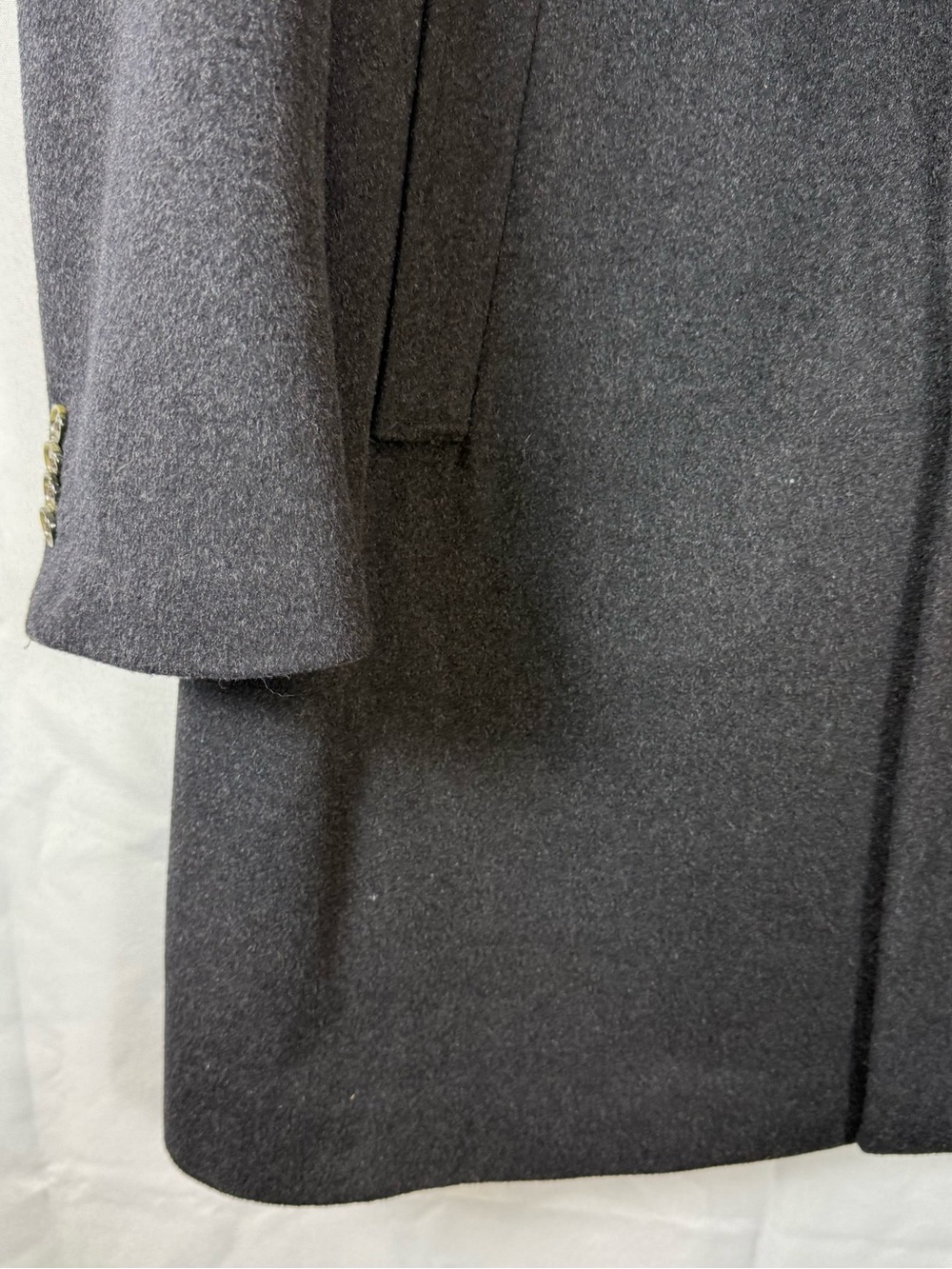 Jos A Bank Black Wool Blend Overcoat Mens 44 Long Classic 3 Button Coat - Picture 5 of 9